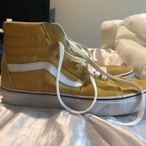 Yellow high top vans